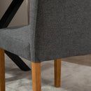Set 2 Sedie da Pranzo Imbottite con Schienale Alto 50x62x96 cm Grigio Scuro   