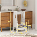 Torre Montessoriana Scala con Barra di Sicurezza Regolabile su 3 Livelli 45x47,5x91 cm in Legno Bianco 