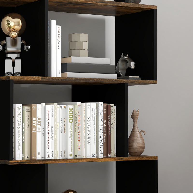 Libreria 5 Ripiani 70x29,5x163 cm in Legno Marrone Rustico