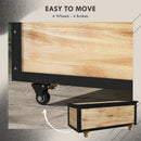 Panca Contenitore da 121L con 4 Rotelle e Maniglie 100x50x43 cm in Legno e Acciaio Colore Legno