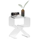 Tavolino da Soggiorno Basso Design Geometrico a 2 Livelli 40x30x45 cm in Acrilico Trasparente 