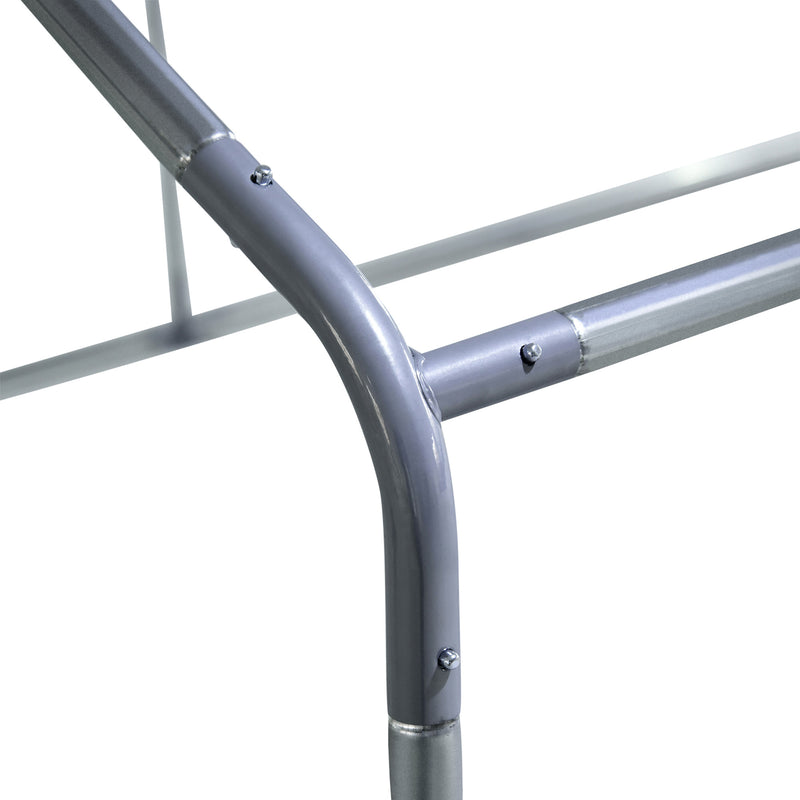 Pollaio Gabbia per Galline da Esterno 570x280 cm in Acciaio Grigio Argento