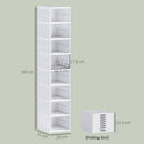 Scarpiera con 8 Contenitori Impilabili e Pieghevoli per 8 Paia di Scarpe Bianco  