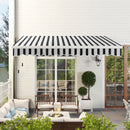 Tenda da Sole a Bracci 395x245 cm Avvolgibile a Manovella Blu e Bianco   