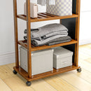 Specchio da Camera e Ingresso con 3 Ripiani Inferiori e Binario 35,8x59,8x170 cm in Legno e Vetro 