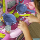 Cucina Giocattolo per Bambini 51x21x60 cm 38 Pezzi e Suoni Realistici Rosa 