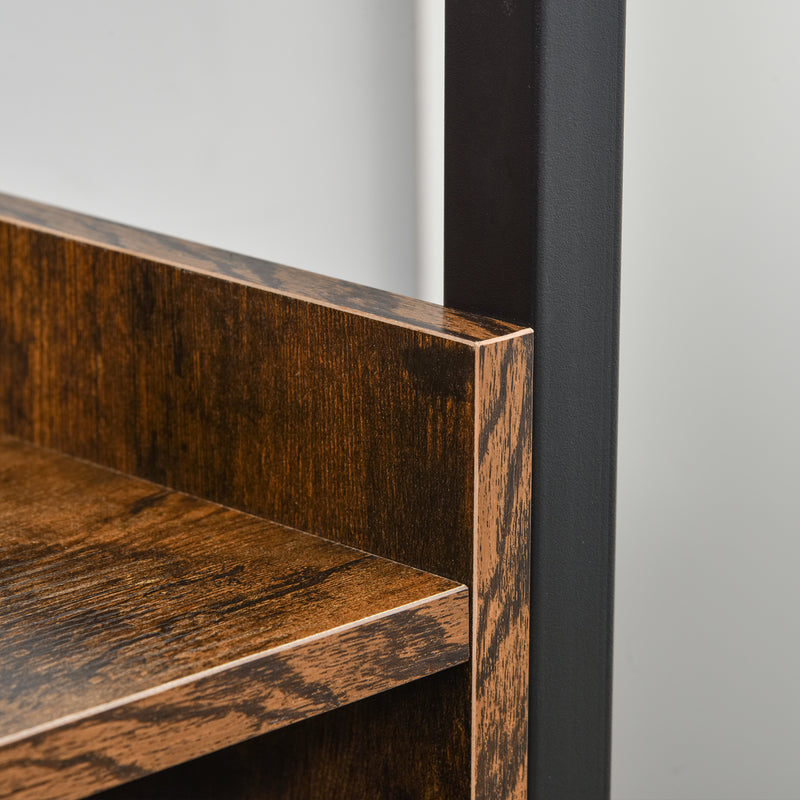 Mobile Portabottiglie Stile Industriale con Cantinetta Vini per 9 Bottiglie e Portacalici   Marrone