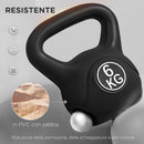 Kettlebell per Allenamento 6 kg in Plastica e Sabbia Nero  