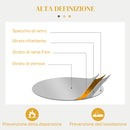 Specchio Moderno e Rotondo Decorativo a Muro con Ganci Ø65x1 cm in Vetro e Metallo Oro