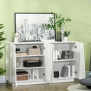 Mobile Multiuso 4 Ante 150x40x88 cm in Truciolato Bianco