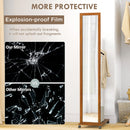 Specchio da Camera e Ingresso con Ripiano Inferiore e Binario 35,5x49,5x167,8 cm in Legno e Vetro 