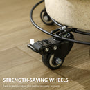 Carrello Sottovaso Ø30 cm in Metallo con Ruote Nero