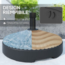Base per Ombrellone Ø55x30 cm Riempibile con Acqua o Sabbia in HDPE Nero   