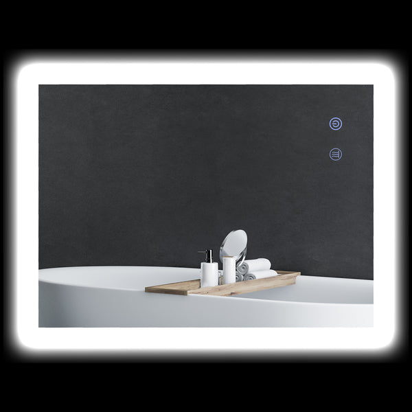 online Specchio da Bagno 80x60x3 cm con LED 3 Colori Regolabili in Metallo e Vetro