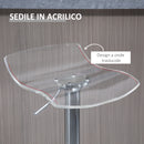 Set 2 Sgabelli da Bar Girevoli in Acrilico Trasparente  