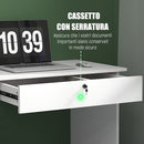 Scrivania Moderna 5 Cassetti con Serratura e 2 Chiavi 110x50x76 cm in Truciolato Bianco