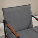 Sedia Imbottita 65,5x85x85 cm  in Tessuto Effetto Lino Grigia