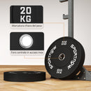 Set 2 Dischi Pesi da 20kg in Gomma con Foro da 2"/5 cm per Manubri e Bilancieri Nero    