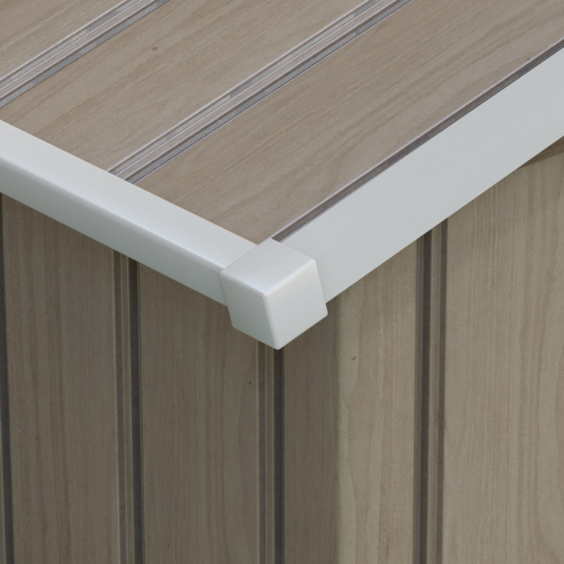 Casetta da Giardino con Prese d'Aria e Doppia Porta Scorrevole  210x130 cm in Metallo Marrone Chiaro 