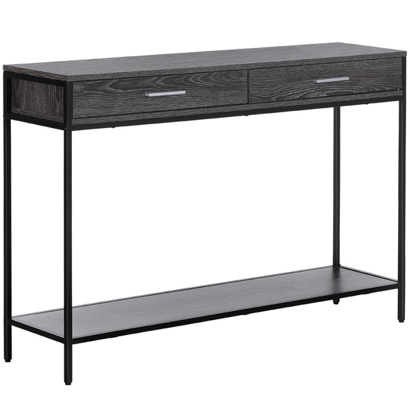 online Consolle da Ingresso 2 Cassetti 120x30x81,5 cm in Legno e Acciaio Grigio