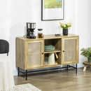 Mobiletto Basso 120x38x76,2 cm in Rattan Naturale