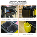 Carrello Pulizie Professionale 3 Livelli 110x50x92 cm in Plastica e Alluminio Grigio