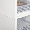 Set 2 Pezzi Mobile Libreria Porta CD 21x19.2x88,3 cm in Legno Bianco  