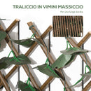 Arella Siepe Sintetica Artificiale a 2 Sezioni 200x100 cm da 356 Foglie di Edera Verde e Marrone    