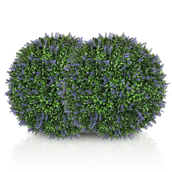 Set di 2 Piante Artificiali a Sfera Ø42 cm con Fiori di Lavanda per Casa e Giardino Verde e Viola prezzo