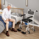 Sedia a Rotelle con WC Impermeabile 4 in 1 53x97x 97 cm in Alluminio e Plastica Nero   