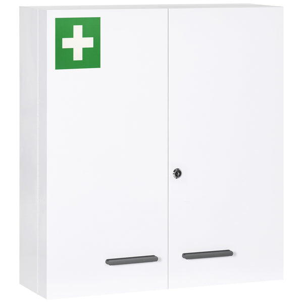 acquista Armadietto Medicinali a 6 Ripiani con Serratura e 2 Chiavi 55x18x60 cm in Acciaio Bianco