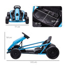 Go Kart Elettrico per Bambini 24V 13km/h Schienale Alto e Cintura di Sicurezza Blu e Nero  