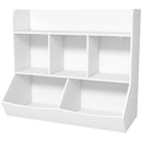 Mobile Portagiochi per Bambini a 3 Livelli con 5 Scomparti 91,5x43x79 cm in Legno Bianco