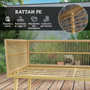 Set 4 Pezzi da Esterno 2 Divani con Cuscini e 2 Tavolini in Rattan PE Colore Legno   