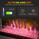 Camino Elettrico da Pavimento 61x28x66,5 cm Effetto Fiamma 2000W Bianco