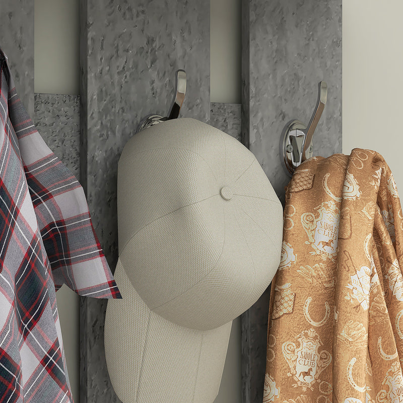 Mobile Guardaroba per Ingresso con Specchio Appendiabiti e Scarpiera Regolabile Grigio     