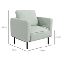 Poltrona 79x76x65 cm in Tessuto Effetto Lino Traspirante Grigio