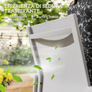 Set 2 Sedie da Giardino Impilabili 56x58x89 cm in Acciaio e Textilene Grigio Chiaro  