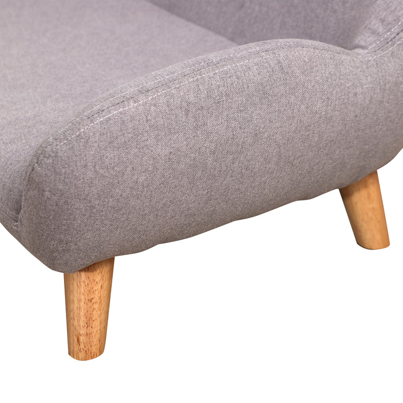 Divanetto per Cani e Gatti Imbottito 72x44x31 cm in Tessuto Grigio Chiaro