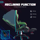Sedia da Gaming Altezza Regolabile e Schienale Reclinabile 65x65x121-129 cm Nero e Verde   