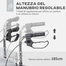 Deambulatore per Anziani e Disabili ad Altezza Regolabile 60x62x84-100,5 cm con Cestino e Vassoio Nero   