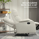 Poltrona Relax Reclinabile Manuale con Poggiapiedi Beige    