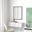 Specchio da Parete Rettangolare con Ganci 60x80 cm in Vetro e MDF Nero