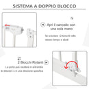 Cancelletto di Sicurezza per Animali Domestici 3 Estensioni Regolabile 74-148cm Chiusura Automatica Bianco