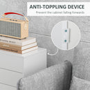 Credenza Moderna con 2 Armadietti e 2 Cassetti con Apertura a Pressione 79x36x74 cm  Bianco Lucido