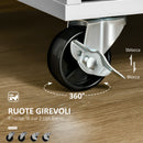 Carrello Isola da Cucina 2 Cassetti e Armadietto Piano in Legno 104x46x91 cm Grigio  