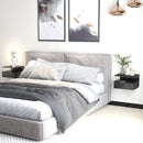 Set 2 Comodini Sospesi con Cassetto e Mensola 35x32x22,5 cm Nero Lucido   