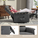 Poltrona Alzapersona Elettrica 1 Motore con 8 Punti Vibranti 62,5x93x97 cm 4 Modalità di Massaggio e Riscaldamento Grigia