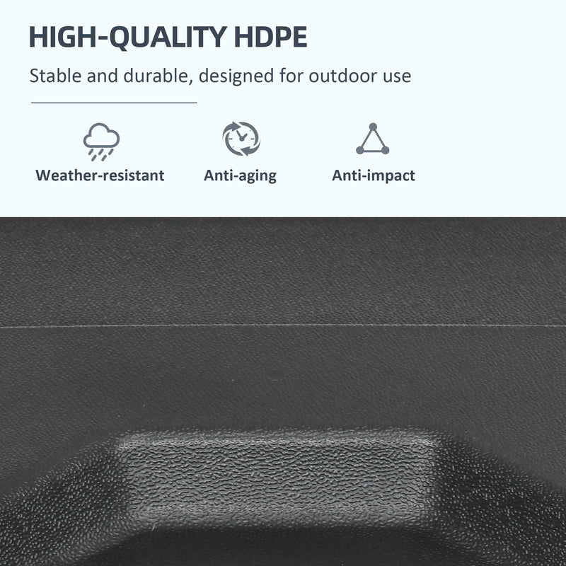 Basi per Ombrellone da Giardino 88,5x88,5x12 cm in HDPE Nero