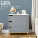 Cassettiera 3 Cassetti 75x42x75 cm in Truciolato e MDF Bianca Grigia e Marrone